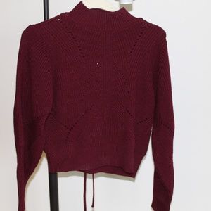 Top Shop Cropped Burgandy Sweater